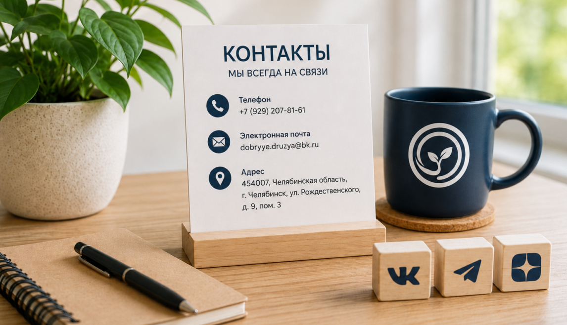 Контактная информация АНО «Добрые друзья»